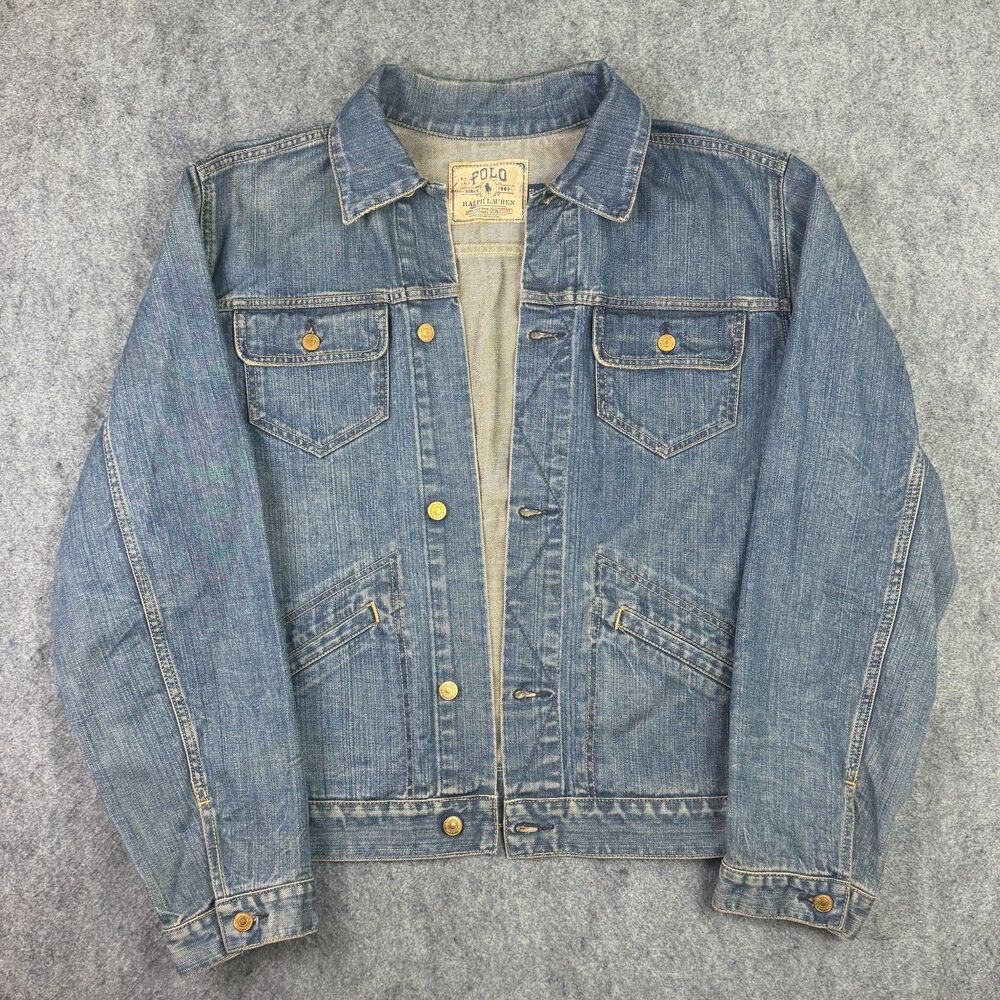 Men's Vintage Polo Ralph Lauren SS 2007 Sullivan Denim Jacket Size Large